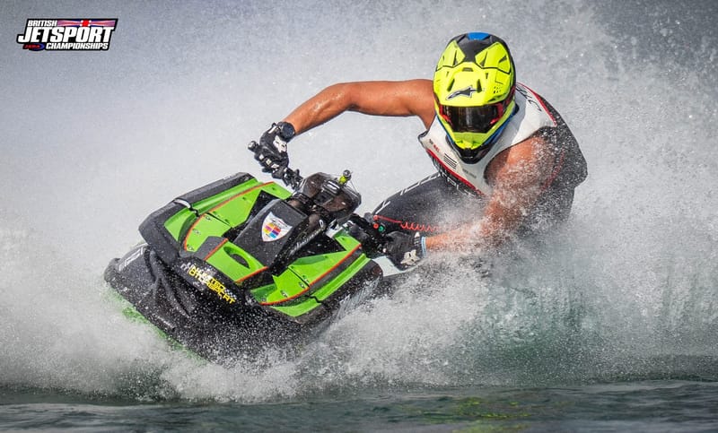 Danny Mace racing a jet ski